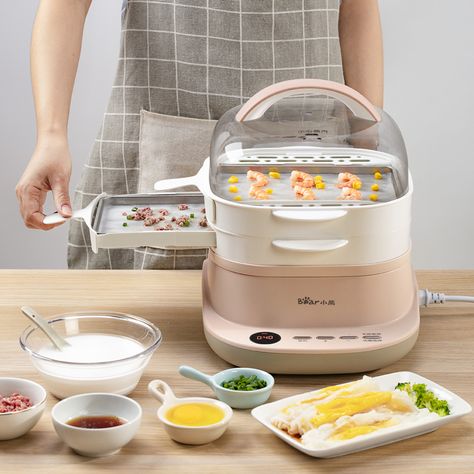 Electric Food Steamer, Chinese Breakfast, Electric Steamer, Food Steamers, Noodle Machine, Mini Breakfast, Cooking Machine, Breakfast Machine, Breakfast Maker