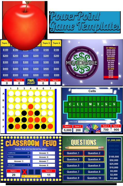 Powerpoint Game Templates, Powerpoint Games, Teacher Tech, Teaching Technology, School Technology, Tech School, Technology In The Classroom, Classroom Games, Classroom Technology