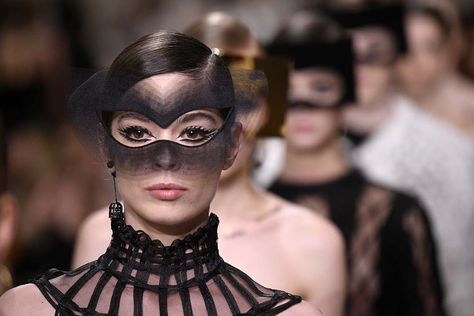 Are masquerade balls about to come back into vogue, because these tulle, leather, and velvet masks just stole the show at Dior's 2018 spring/summer couture presentation. J'adore! Summer Couture, Beautiful Masks, Fashion Mask, Eye Masks, Stunning Eyes, Beautiful Mask, Dior Couture, Masquerade Ball, Marie Antoinette