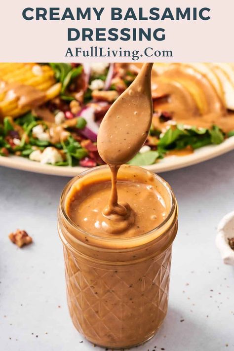 Nothing beats a delicious homemade balsamic dressing. We love making this easy creamy balsamic vinaigrette dressing. This healthy salad dressing is ready in just minutes. It works great as a salad dressing, a dip, or a marinade for many different proteins! Balsamic Vinaigrette Dressing Recipe, Balsamic Vinegarette, Homemade Balsamic Dressing, Creamy Balsamic Vinaigrette, Balsamic Dressing Recipe, Honey Balsamic Dressing, Creamy Balsamic Dressing, Homemade Balsamic Vinaigrette, Salad With Balsamic Dressing