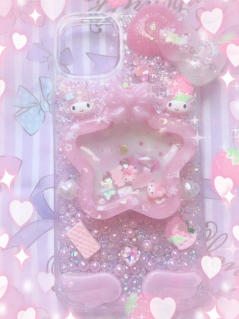 Kawaii Phone, Pink Phone Case, Harajuku Phone Case, My Melody And Kuromi Phone Case, Cinnamoroll Decoden Phone Case, My Melody Phone Case, Gyaru Phone Case, Decoden Phone Case Pink, My Melody Decoden Case