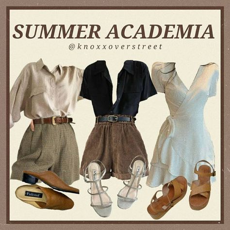 Academia Summer Outfit, Dark Academia Fashion Summer, Summer Academia, Different Types Of Clothes, Academia Aesthetic Outfit, Dark Light Academia, Dark Academia Outfits, Dark Academia Outfit, Types Of Clothes