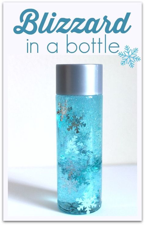 Blizzard In A Bottle - Simple Winter Sensory Bottle Winter Sensory, Discovery Bottles, Sensory Bottle, Snowflake Craft, Winter Activities For Kids, Sensory Bottles, Winter Preschool, Winter Crafts For Kids, Children Play