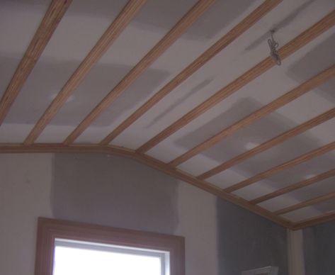 battens on ceiling Board And Batten Ceiling, Batten Ceiling, Single Wide Remodel, Ceiling Trim, Bali House, Oak Trim, Beadboard Ceiling, New Zealand Houses, Ceiling Art