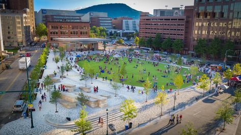 Gallery of 100 Public Spaces: From Tiny Squares to Urban Parks - 46 Downtown Chattanooga, Urban Design Concept, Architect Magazine, Public Square, Public Realm, Urban Park, Urban Furniture, Urban Fabric, Park Photos