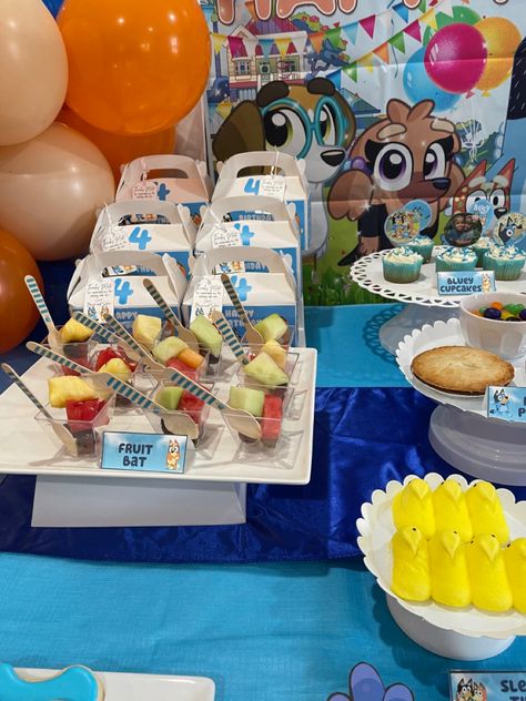 Bluey Theme Candy Table, Bluey Theme Dessert Table, Bluey Dessert Table, Bluey Birthday Party, Birthday Party Table Decorations, Birthday Party Table, Bluey Birthday, 2nd Birthday Party Themes, 2nd Birthday Party