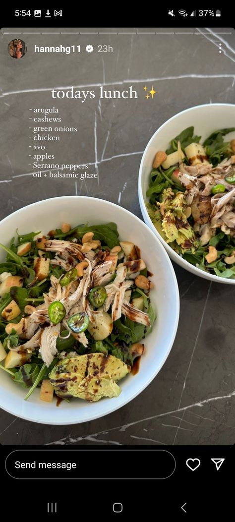 Arugula And Chicken Salad, Arugula Salad With Chicken, Arugula Chicken Salad, Balsamic Glaze Salad, Chicken And Arugula Salad, Chicken Arugula Salad, Arugula Chicken, Avo Salad, Salad Meal Prep