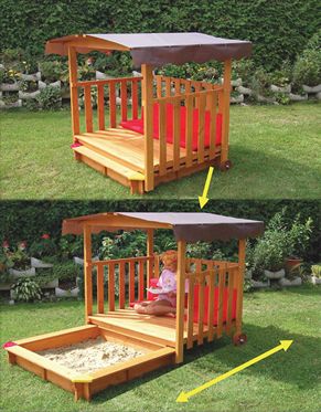 Rolling Sandbox and playhouse... Playground Sand, Compost Tumbler, Play Structure, Backyard Fun, Sandbox, Play House, Pallet Projects, Outdoor Kids, Play Area