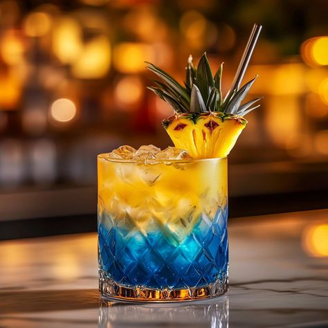 Kingfisher Ingredients: Layer 1: 35 ml Blue Curacao 35 ml Coconut Rum Layer 2: 30 ml Vodka 25 ml Orange Juice 25 ml Pineapple Juice 15 ml Aperol Fill in Layer 1 at first and than fill the tumbler glass up with Crushed-Ice After that pour the second Layer slowly on top. Fantastic Colors like the bird. Enjoy 😉 Cheers 🍹 #kingfisher #drinks #cocktails Tumbler Glass, Blue Curacao, Cocktail Ingredients, Coconut Rum, Crushed Ice, Paint And Sip, November 1, Drinks Cocktails, Pineapple Juice