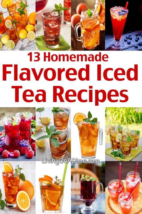 Refresher Recipes, Raspberry Ice Tea Recipe, Flavored Iced Tea, Homemade Ice Tea, Homemade Teas, Flavored Tea Recipes, Flavored Iced Tea Recipes, Peach Tea Recipe, Iced Tea Recipes Homemade