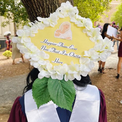 Billie Eilish Graduation Cap Ideas, Graduation Cap Designs Billie Eilish, Billie Eilish Senior Quote, Billie Eilish Graduation Cap, Billie Eilish Grad Cap, Boygenius Grad Cap, Graduation Cap Lyrics, Graduation Cap Designs Lyrics, Graduation Hat Designs