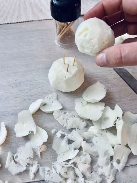 I recently experimented with expanding foam filler, I used it to make “snow” on a Christmas cottage project, and as I had a heap left over I decided to use it to make some little snow men. ⛄️ I started by spraying big clumps of foam onto some cardboard and left it to dry Mini Snowman, Make Snow, Snow Men, Expanding Foam, Christmas Cottage, Black Acrylic Paint, How To Make Snow, Gloss Paint, White Acrylic Paint