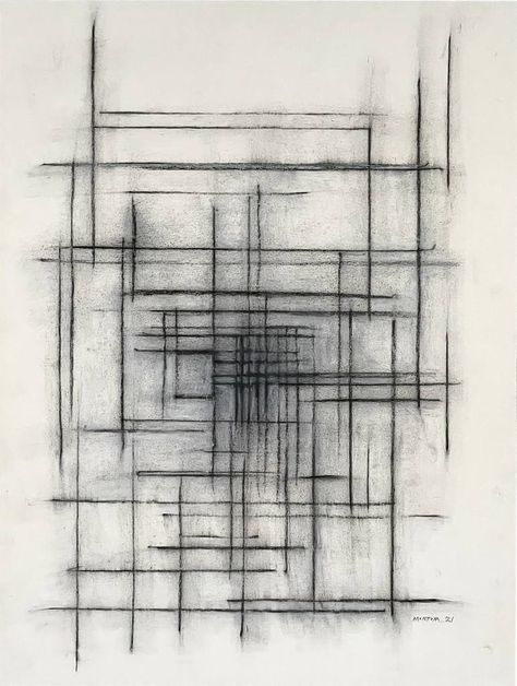 Original Art Charcoal/Chalk Drawing, measuring: 30.48W x 40.64H x 0.25D cm, by: Andres Montoya (United States). Styles: Minimalism, Abstract, Modern, Conceptual. Subject: Abstract. Keywords: Lines, Abstract, Drawing, Space, Paper. This Charcoal/Chalk Drawing is one of a kind and once sold will no longer be available to purchase. Buy art at Saatchi Art. Charcoal Line Art, Charcoal Wall Art, Charcoal Line Drawing, Charcoal Mark Making, Abstract Art Charcoal, Abstract Pencil Drawings Sketches, Charcoal Abstract Art, Charcoal Drawing Abstract, Abstract Art Pencil