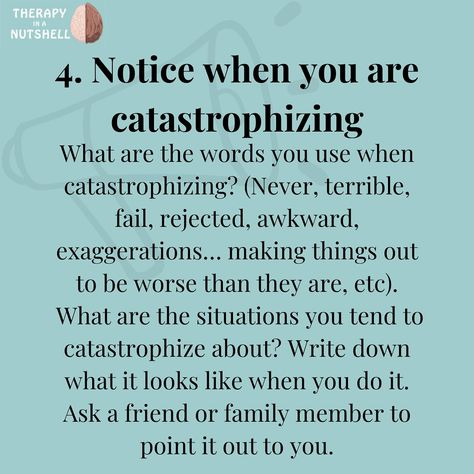 Are you always imagining the worst possible scenarios? Don’t worry, there’s nothing wrong with you! Your brain is simply trying to protect you from any uncertainty. With mindful practice, you can adjust these thoughts to be more honest and helpful towards yourself. Check out this post and also my video on CATASTROPHIZING. #cognitivedistortions #brain #judgement #hope #heal #healing #brain #brainhealth #mentalhealth #trauma #traumahealing #therapy #therapyinanutshell #emmamcadam #mindset #gr... Brain Retraining, Healing Brain, In A Nutshell, Brain Health, Your Brain, The Worst, Fails, Brain, Mindfulness