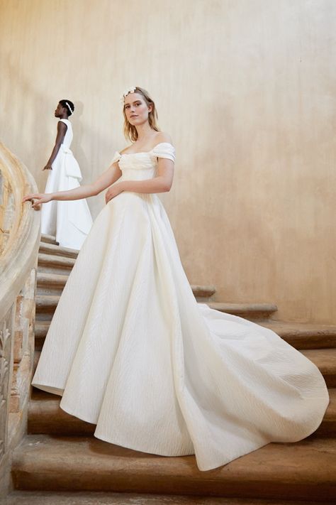 Novara en | 2021 2022 collection en | Bridal | Peter Langner Peter Langner, Alt Wedding, Gold Tulle, Wide Skirt, Sheath Gown, Illusion Tulle, Embroidered Bodice, One Shoulder Gown, Column Gown