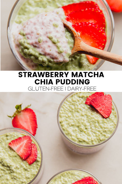 Matcha Chia Seed Pudding, Strawberry Chia Seed Pudding, Chia Seed Pudding Recipes, Breakfast Breads And Muffins, Matcha Chia Pudding, Chia Pudding Breakfast, Chia Breakfast, Unbound Wellness, Snacks Sandwiches