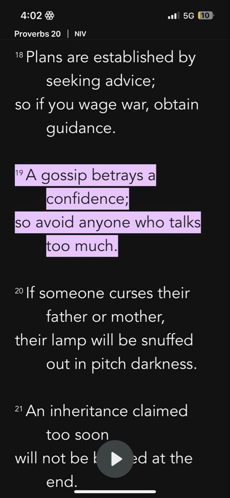 Bible Verse On Gossip, Gossip Bible Verses, Bible Verses About Gossip, Verses About Gossip, Gods Plan Quotes, Motivational Bible Verses, Comforting Bible Verses, Powerful Bible Verses, Christian Bible Study