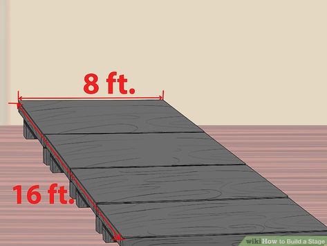 How to Build a Stage: 14 Steps (with Pictures) - wikiHow Portable Stage, Outdoor Stage, Set Design Theatre, Church Stage, Theatre Design, Basic Tools, Buy Wood, Stage Set, Wood Screws