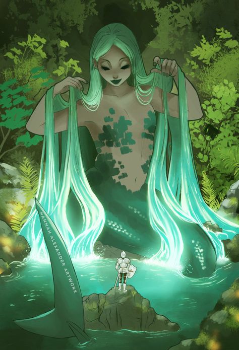 Hannah Alexander Artwork na Twitterze: „#Mermay Day 3 - Guardian of the Lagoon https://t.co/8YKCi8Uckz” / Twitter Merfolk Art, Hannah Alexander Artwork, Hannah Alexander, Mermaid Drawings, Mermaids And Mermen, Goddess Art, Mystical Creatures, Freelance Artist, Mermaid Art