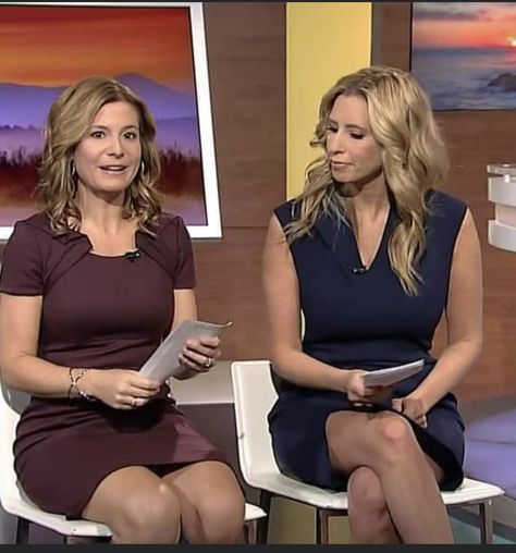 Jen Carfagno, Robin Meade, Erin Burnett, Victoria Lynn, Amy Robach, Purple Swimsuit, Katie Couric, Sheer Tights, Great Legs