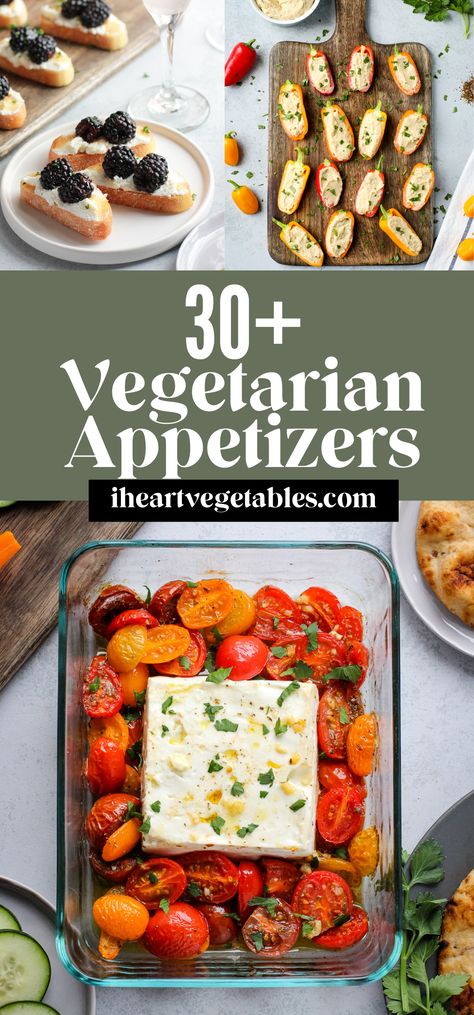 Looking for the perfect vegetarian appetizer recipes? This list has you covered! From small plates to dips, there's something for everyone. Easy Vegetarian Snacks For A Party, Vegetarian Protein Appetizers, Best Vegetarian Appetizers For Parties, Easy Vegetarian Starters, Vegetarian Friendly Appetizers, Quick Vegetarian Appetizers, Heavy Vegetarian Appetizers, Vegetarian Tapas Ideas, Vegetarian Small Plates