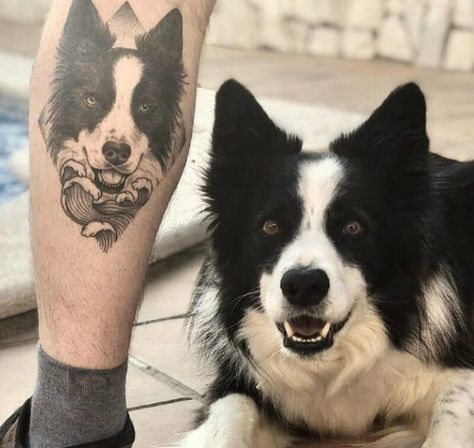 Border Collie Tattoo, Tattoo Dog, Makes No Sense, Cute Borders, Guide Dog, Border Collies, Face Tattoo, Dog Tattoos, Dog Breed