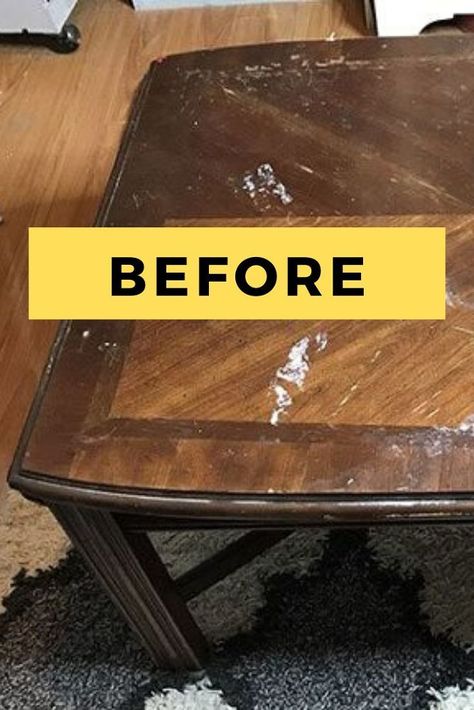 If you're looking for inspiration for painted furniture for your coffee table makeover project you'll love this creative inspiration. Check out the before and after photos to see how you can redo an old table into a shabby chic masterpiece. #diy #table #makeover Redone Coffee Table Diy, Redoing A Coffee Table, Coffee Table Upgrade, Resurface Coffee Table Top, Round Coffee Table Paint Ideas, Diy Old Table Makeover, Upgrade Coffee Table Diy, Mid Century Coffee Table Makeover, Coffee Table Renovation