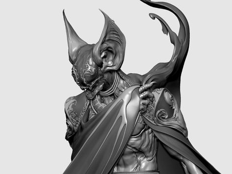 ArtStation - Bat, Akinori Takaki Bat Humanoid, Figurative Sculpture, Character Modeling, Figurative, Art Reference, Fantasy Art, Bat, Batman, Character Design