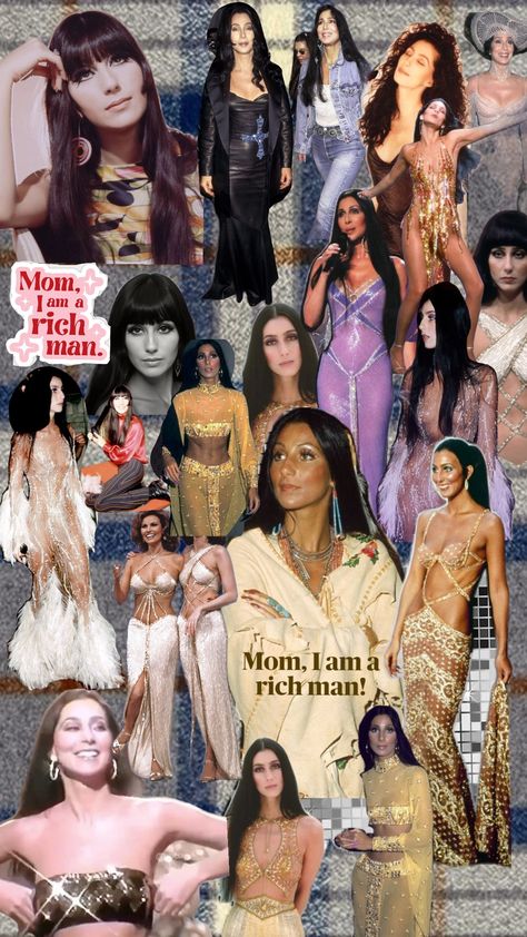 #cher wallpaper Cher I Am A Rich Man, Cher Pfp, Cher Halloween Costume 70s, Dreamgirls Aesthetic, Cher Aesthetic 70s, Cher Wallpaper, Cher Halloween Costume, Sony And Cher, Cher Aesthetic