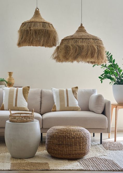 pendant light for your home Raffia Pendant Light, Wicker Pendant Light, Outdoor Lights, Stylish Home Decor, Stylish Home, Sustainable Materials, Decor Items, In Dubai, Home Decor Items