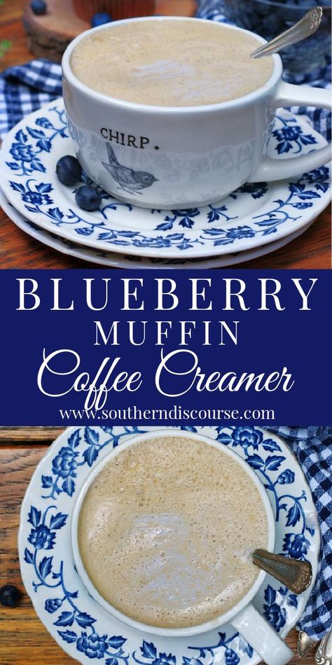 Flavored Coffee Creamer Recipes, Homemade Coffee Creamer Recipe, Diy Coffee Creamer, Homemade Coffee Syrup, Flavored Coffee Creamer, Homemade Coffee Creamer, Coffee Creamer Recipe, Creamer Recipe, Blueberry Coffee