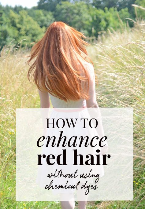 how to enhance red hair without using chemical dyes From Red To Ginger Hair, Hair Dye Ideas For Natural Red Heads, What Colors To Wear With Red Hair, Natural Red Hair Dye Ideas, Natural Auburn Hair Color, Natural Red Dyed Hair, How To Brighten Red Hair, Hair Gloss For Redheads, Red Hair Maintenance