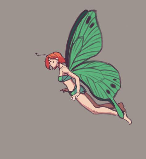 Flying Fairy - Animated by BannanaPower Wing Flapping Animation, Wings Animation Gif, Butterfly Flying Animation, Flying Fairy Drawing, Maggie Character, Flying Poses Reference, Flying Person, Fairy Animation, Butterfly Animation