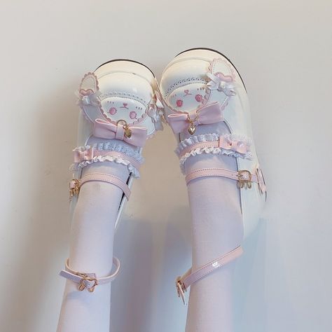 🐰🐰Bunny sweet Lolita platform Mary Janes, 6 color available. 💘💘Complete your sweet and kawaii look with these shoes. 🛒🛒Price: $42.30 👉👉Search 'LUXMA-' on devilinspired.com #devilinspired #kawaii #kawaiishoes #maryjane #sweetshoes #lolitashoes Cute Kawaii Shoes, Babydoll Shoes, Hello Kitty Water Bottle, Purple Bunny, Kawaii Shoes, Black Punks, Blue Bunny, Platform Mary Janes, Pink Bunny