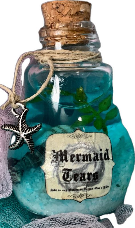 Mermaid Tears Potion Bottle, Fairy Potion, Making Potions, Artificial Cherry Blossom Tree, Potions Recipes, Fantasy Map Making, Halloween Potion Bottles, Halloween Potions, Sea Of Thieves