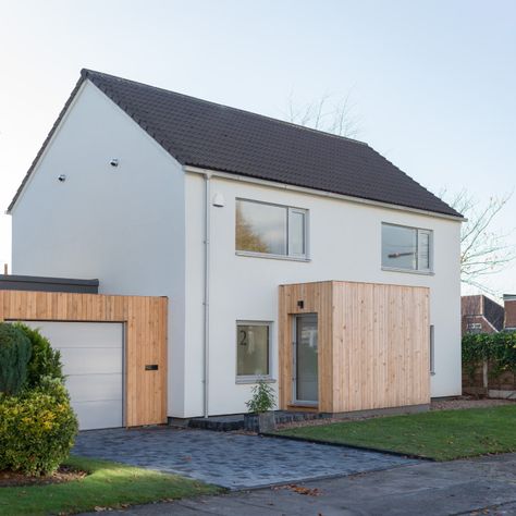 Modern Front Porch Design, Council House Renovation, 1960s House Renovation, Porch Architecture, Carport Makeover, Front Extension, Porch Extension, Modern Front Porches, Sas Entree