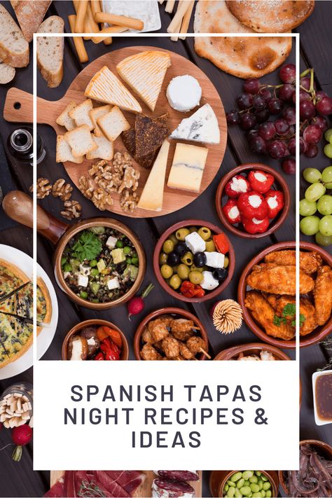 How To Have An Authentic Spanish Tapas Night At Home - While I'm Young Spanish Tapas Ideas, Tapas Night, Tapas Dinner, Spanish Tapas Recipes, Spanish Appetizers, Tapas Recipes, Spanish Tapas, Girls Night Party, Night At Home