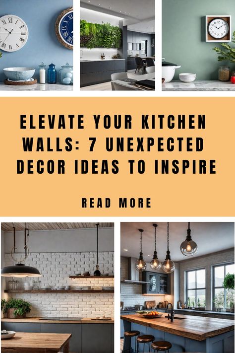 Elevate your kitchen walls with these 7 unexpected decor ideas. Explore creative solutions, from gallery walls to textured paint finishes, that will help you create a truly unique and visually engaging kitchen space. Photo Wall In Kitchen, Kitchen Wall Ideas, Kitchen Wall Decor Ideas, Repurposed Kitchen, Kitchen Gallery Wall, Textured Paint, Narrow Kitchen, Kitchen Walls, Statement Lighting