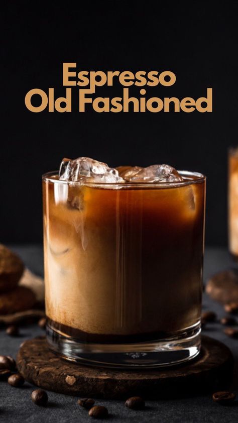 This stiff take on a coffee cocktail isn’t for the faint of heart. It combines a double shot of espresso with rye whiskey, simple syrup, bitters, and a lemon twist. Far from a creamy, after-dinner drink, this is one you might consider after a hard day’s work. #EspressoOldFashioned Espresso Old Fashioned Cocktail, Whiskey Coffee Cocktail, Coffee Whiskey Drinks, Espresso Alcoholic Drink, Espresso Vodka Drinks, Dark Liquor Cocktails, Whiskey Party Ideas, Coffee Alcoholic Drink, Coffee Liquor Drinks