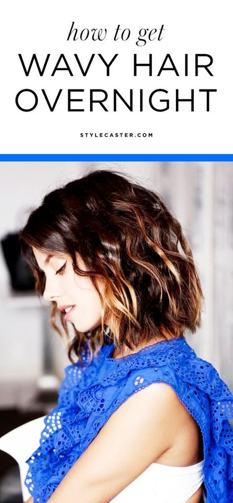 3 no-heat tricks for getting wavy hair overnight | @StyleCaster | StyleCaster Wavy Hair Overnight, Long Bob Hairstyles, Short Hair Color, Good Hair Day, Blonde Ombre, No Heat, Hair Envy, Great Hair, Layered Hair