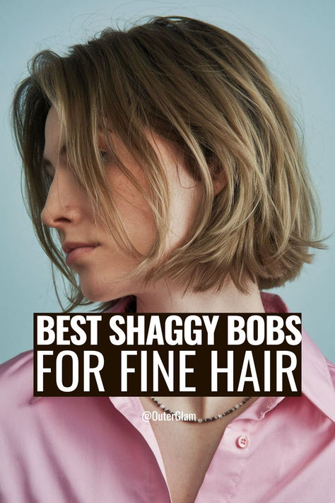 When your fine hair feels lifeless and lacks volume, a shaggy bob could be the solution you've been seeking. If you're ready to transform your locks into a stylish, voluminous masterpiece, these haircut ideas are perfect for you. Discover the best shaggy bob styles tailored for fine hair, from chin-length cuts to shoulder-grazing looks. Choppy Bob Fine Hair Straight, Shag Bob Fine Hair, Textured Bob Hairstyles For Fine Hair, Bob Shaggy Short, Flicky Bob Hairstyles, Shaggy Shoulder Length Hair Choppy Bobs, Shaggy Long Bob For Fine Hair, Fine Hair Shaggy Bob, Shoulder Grazing Haircut