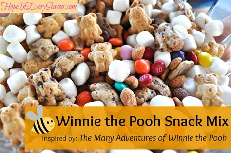It’s another week of partying!  We are such party people over here!  Last week, I shared one of my favorite craft ideas, this week I’m going to focus on food again!  What have you found that has inspired you from the party? If you are late to the party, no worries, every Wednesday come andContinue Reading Kids Snack Mix, Teddy Grahams, Honey Roasted Peanuts, Winnie The Pooh Birthday, Christopher Robin, Kid Food, Chex Mix, Honey Roasted, Roasted Peanuts