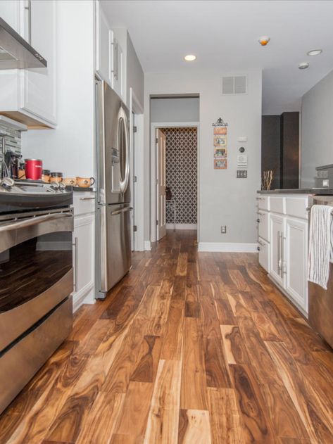 Multi Colored Wood Floor, Acacia Flooring Living Room, Honey Colored Wood Floors, Hardwood Kitchen Floors, Acacia Floors, Acacia Flooring, Acacia Hardwood Flooring, Rustic Oak Flooring, Wood Floor Stain Colors