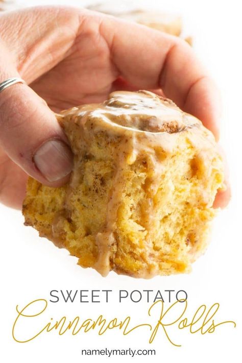 From casseroles to fries, both sweet and savory, sweet potatoes are insanely versatile. With tons of different uses, we could eat them all day, every day and basically never eat the same thing twice! #roundup #recipes #sweetpotato #healthy Sweet Potato Cinnamon Rolls, Potato Cinnamon Rolls, Healthy Cinnamon Rolls, Sweet Potato Cinnamon, Ideas For Breakfast, High Protein Desserts, Sweet Potato Breakfast, Butter Icing, Lazy Weekend