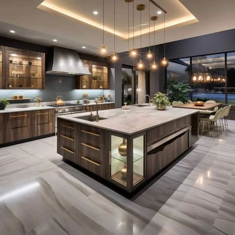 Kitchen Interior Design Modern Luxury, Big Kitchen Ideas, Big Kitchen Design, Classic Kitchen Design, Kitchens Luxury, Dream Kitchens Design, Kitchen Ideas Modern Luxury, Big Kitchen, Kitchen Interior Design Modern