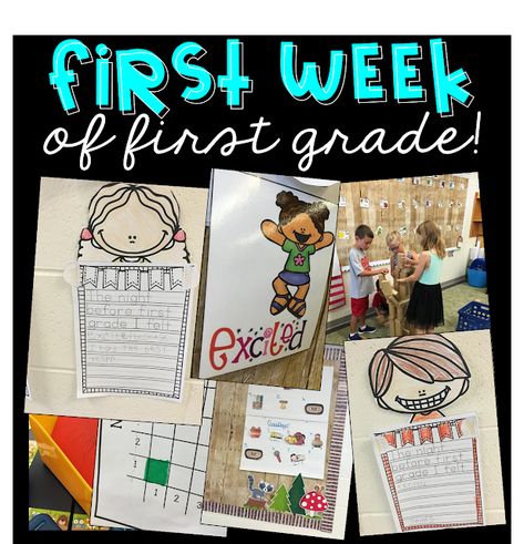 First Day In First Grade, First Week Of First Grade, First Day First Grade, Welcome To First Grade, Kindergarten First Week, Teaching Boys, First Grade Lessons, First Day Activities, First Week Of School Ideas