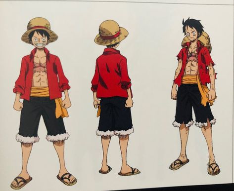 ..... Luffy Concept Art, Luffy Character Sheet, Cosplay Luffy, Luffy Design, Luffy Outfits, Supporting Characters, Ff14 Glamour, One Piece Characters, Luffy Cosplay