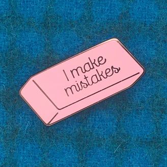 Pins — Dissent Pins I Make Mistakes, Pink Eraser, Feminist Pins, Planner Diy, 2024 Goals, Mouse Cartoon, Pin Ideas, Book Bar, Rainbow Flag Pride