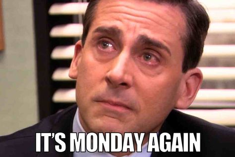 Funny Monday work meme featuring a crying man with the text, "It’s Monday again," expressing the struggle of returning to work. Work Mood, Work Work Work, Memes Work, Work Funny Memes Hilarious, Monday Mood Funny, Funny Quotes For Work, Work Funny, Monday Mood, Memes About Work