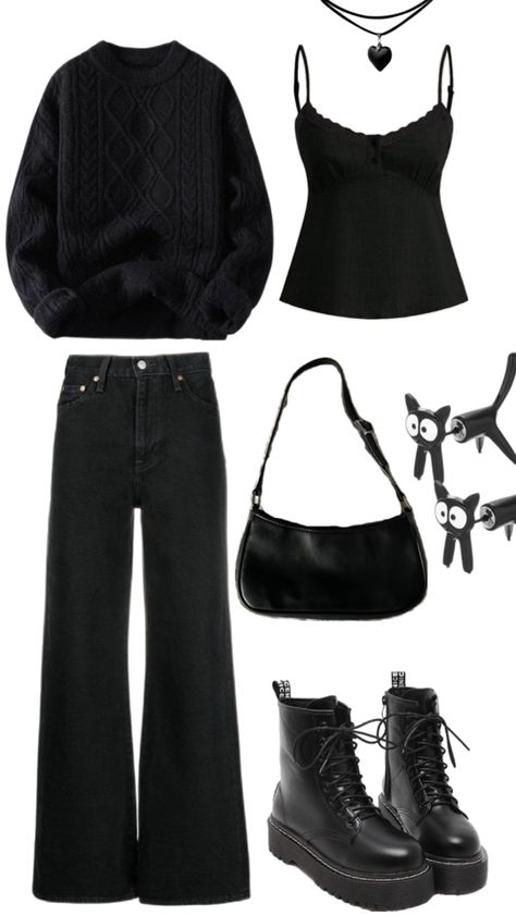 #outfit #outfitidea #aesthetic #chic #fashion #black #falloutfitideas #fall #autumn #fall outfits Cat Outfit Aesthetic, Black Cat Energy Aesthetic, Black Cat Outfit, Black Cat Energy, Autumn Fall Outfits, Cat Energy, Energy Aesthetic, Cat Outfit, Aesthetic Outfit